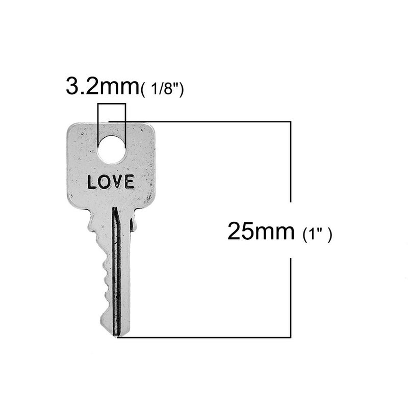 JGFinds Key Charms Small/Tiny Faith Peace Love Inspirational Message, Silver Tone, 1 Inch, 54 Pack (18 of Each) - Image 4